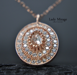 Silver chain 925 with pendant - rhinestone chain - zirconia - oval - 14k gold - elegant - necklace bride - gift jewelry - personalized